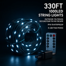 330FT 1000LED String Lights Outdoor Christmas Decoration Lights with Remote IP44 Waterproof 8 Lighting Modes 8 Brightness Timer Plug In Fairy Light Xm by LJGDeals
