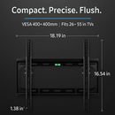 TV Wall Mount Tilt Dual Arm TV Mount Brackets Maximum VESA 400x400mm For 26-55in TVs by LJGDeals