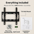 TV Wall Mount Tilt Dual Arm TV Mount Brackets Maximum VESA 400x400mm For 26-55in TVs by LJGDeals
