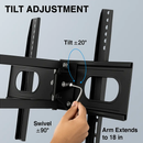 Full Motion TV Wall Mount Swivel Tilt TV Wall Rack Support 37-70” TV Wall Mount Max VESA Up To 600x400mm Holds Up To 99LBS by LJGDeals