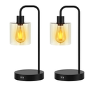 Touch Control Table Lamp with Glass Shade by LJGDeals