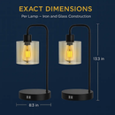 Touch Control Table Lamp with Glass Shade by LJGDeals