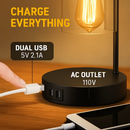 Touch Control Table Lamp with Glass Shade by LJGDeals