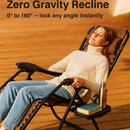 2Packs Zero Gravity Lounge Chair w/ Dual Side Tray 330lbs Load Foldable Recliner Chair w/ Stress Relief Pillow Patio Poolside Beach Lying Chair by LJGDeals