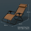 2Packs Zero Gravity Lounge Chair w/ Dual Side Tray 330lbs Load Foldable Recliner Chair w/ Stress Relief Pillow Patio Poolside Beach Lying Chair by LJGDeals