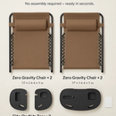 2Packs Zero Gravity Lounge Chair w/ Dual Side Tray 330lbs Load Foldable Recliner Chair w/ Stress Relief Pillow Patio Poolside Beach Lying Chair by LJGDeals