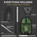 6-in-1 Multi Tool Survival Kit Shovel Knife Axe Saw Nail Puller w/ Pouch Outdoor Gear Camping by LJGDeals