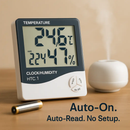 2-in-1 Thermometer and Hygrometer with Clock/Alarm Function by LJGDeals