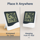 2-in-1 Thermometer and Hygrometer with Clock/Alarm Function by LJGDeals