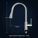 Touch Sensor Faucet with Pull-Out Spout, Hot and Cold Water by LJGDeals