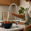 Touch Sensor Faucet with Pull-Out Spout, Hot and Cold Water by LJGDeals