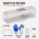 Live Animal Trap Cage 27x7.5x8in Folding Catch and Release Steel Humane Cat Trap for Racoons Stray Cats Rabbits Beavers Hedgehogs Chipmunk Small Anima by LJGDeals