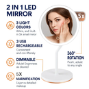 5X Magnifying Lighted Makeup Mirror with 360° Rotating Base by LJGDeals