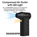 Compressed Air Duster with LED Light for Home Use by LJGDeals