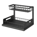 2 Tier Under Sink Organizer with Sliding Basket by LJGDeals