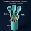 Kitchen Utensils Set with Holder - Spatulas & Spoons by LJGDeals