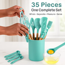 Kitchen Utensils Set with Holder - Spatulas & Spoons by LJGDeals