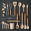Kitchen Utensils Set with Holder - Spatulas & Spoons by LJGDeals