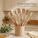 Kitchen Utensils Set with Holder - Spatulas & Spoons by LJGDeals