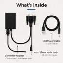 VGA to HD IN & HD OUT Converter Adapter HD 1080P Video Audio Cable Adapter w/ USB 3.5mm Plug For HDTV TV Projector Laptop by LJGDeals