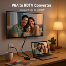 VGA to HD IN & HD OUT Converter Adapter HD 1080P Video Audio Cable Adapter w/ USB 3.5mm Plug For HDTV TV Projector Laptop by LJGDeals