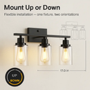 Wall Sconce Lighting with Clear Glass Shade