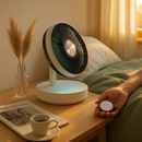 Foldable Rechargeable LED Desk Fan with Remote Oscillation by LJGDeals