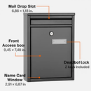 Lockable Wall Mount Mailbox for Outside Home/Office Use by LJGDeals