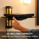 Floating Wall Mounted Strengthened Tempered Glass Shelf for DVD Cable Boxes by LJGDeals