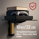 Floating Wall Mounted Strengthened Tempered Glass Shelf for DVD Cable Boxes by LJGDeals