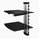 2 Tier Dual Glass Shelf Wall Mount for DVD Players/Cable Boxes/ TV Accessories by LJGDeals