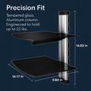 2 Tier Dual Glass Shelf Wall Mount for DVD Players/Cable Boxes/ TV Accessories by LJGDeals