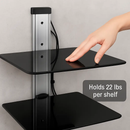 2 Tier Dual Glass Shelf Wall Mount for DVD Players/Cable Boxes/ TV Accessories by LJGDeals