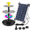 3-Tier Solar Bird Bath Fountain Solar Powered Water Pump Waterfall Feature with Colorful Light 3 Nozzles 6W Solar Panel for Bird Bath Patio Yard Pond by LJGDeals