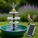 3-Tier Solar Bird Bath Fountain Solar Powered Water Pump Waterfall Feature with Colorful Light 3 Nozzles 6W Solar Panel for Bird Bath Patio Yard Pond by LJGDeals