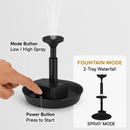 3-Tier Solar Bird Bath Fountain Solar Powered Water Pump Waterfall Feature with Colorful Light 3 Nozzles 6W Solar Panel for Bird Bath Patio Yard Pond by LJGDeals