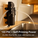 12V Diaphragm Water Pump with Hose Clamps by LJGDeals