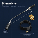 180,000 BTU Propane Weed Torch Heavy Duty Weed Burner Flame Weeder with 10FT Hose Piezo Ignition Adjustable Flame Control for Weeds Ice Snow Asphalt F by LJGDeals