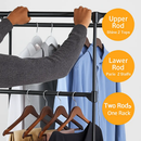 Metal Closet Deluxe Double Rod Freestanding Organizer by LJGDeals