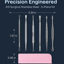 5 Pcs Blackhead Remover Kit Pimple Comedone Extractor Tool Set Stainless Steel Facial Acne Blemish Whitehead Popping Zit Removing for Nose Face Skin C by LJGDeals