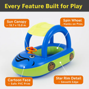 Car Shaped Baby Pool Float with Sun Canopy - 1-3 Year Old by LJGDeals