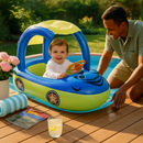 Car Shaped Baby Pool Float with Sun Canopy - 1-3 Year Old by LJGDeals