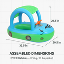 Car Shaped Baby Pool Float with Sun Canopy - 1-3 Year Old by LJGDeals