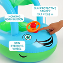 Car Shaped Baby Pool Float with Sun Canopy - 1-3 Year Old by LJGDeals