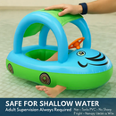 Car Shaped Baby Pool Float with Sun Canopy - 1-3 Year Old by LJGDeals