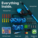 Kids Fishing Pole Set - Telescopic Rod & Spincast Reel Kit by LJGDeals