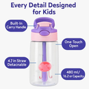 Leak-Proof Kids Water Bottle with Straw and Push Button by LJGDeals
