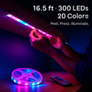 300 LEDs Strip Lights 5M/16.5ft 20 Colors RGB LED Strip IP65 Waterproof w/ Remote by LJGDeals