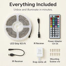 300 LEDs Strip Lights 5M/16.5ft 20 Colors RGB LED Strip IP65 Waterproof w/ Remote by LJGDeals