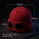 Knit Beanie Hat with Goggles for Cold Weather by LJGDeals